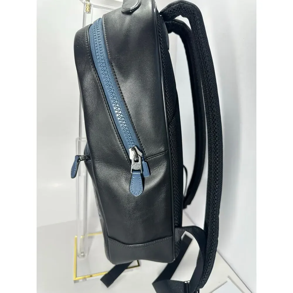Coach Westway Black Calfskin Leather Backpack Streetwear Graffiti Logo